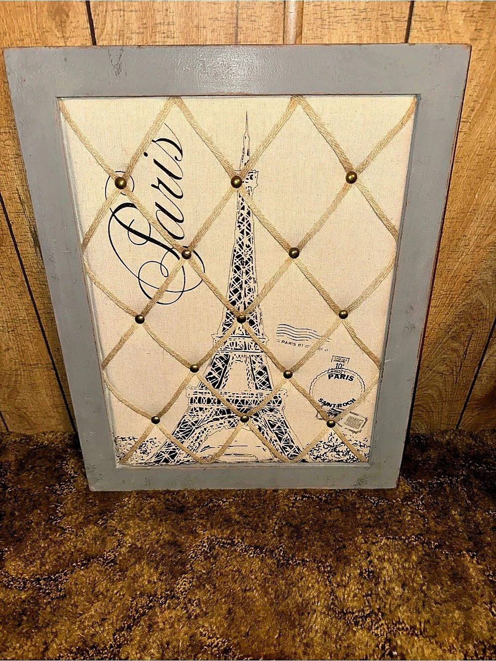 Eiffel Tower Framed Wall Art in Cream & Black